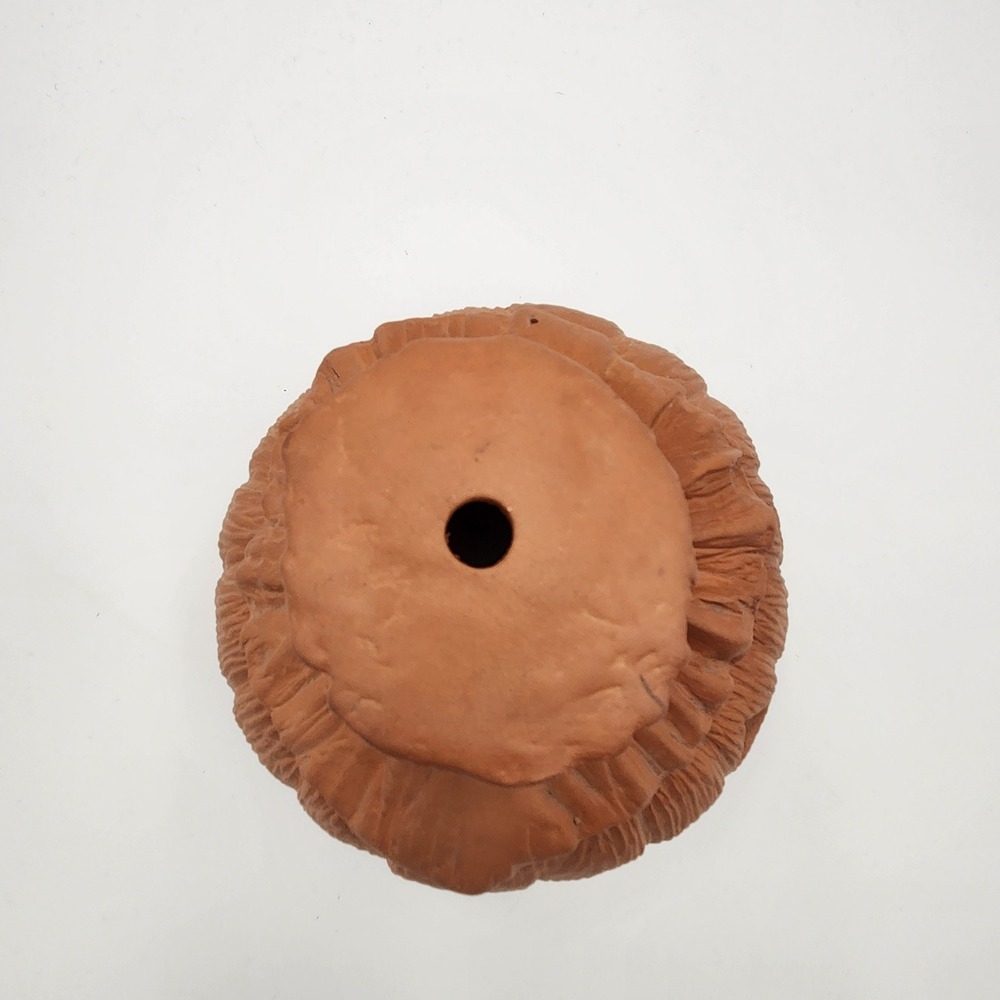 Terracotta Pottery Jack O Lantern Scarecrow Pumpkin Candle Holder Luminary 8" - Picture 8 of 10